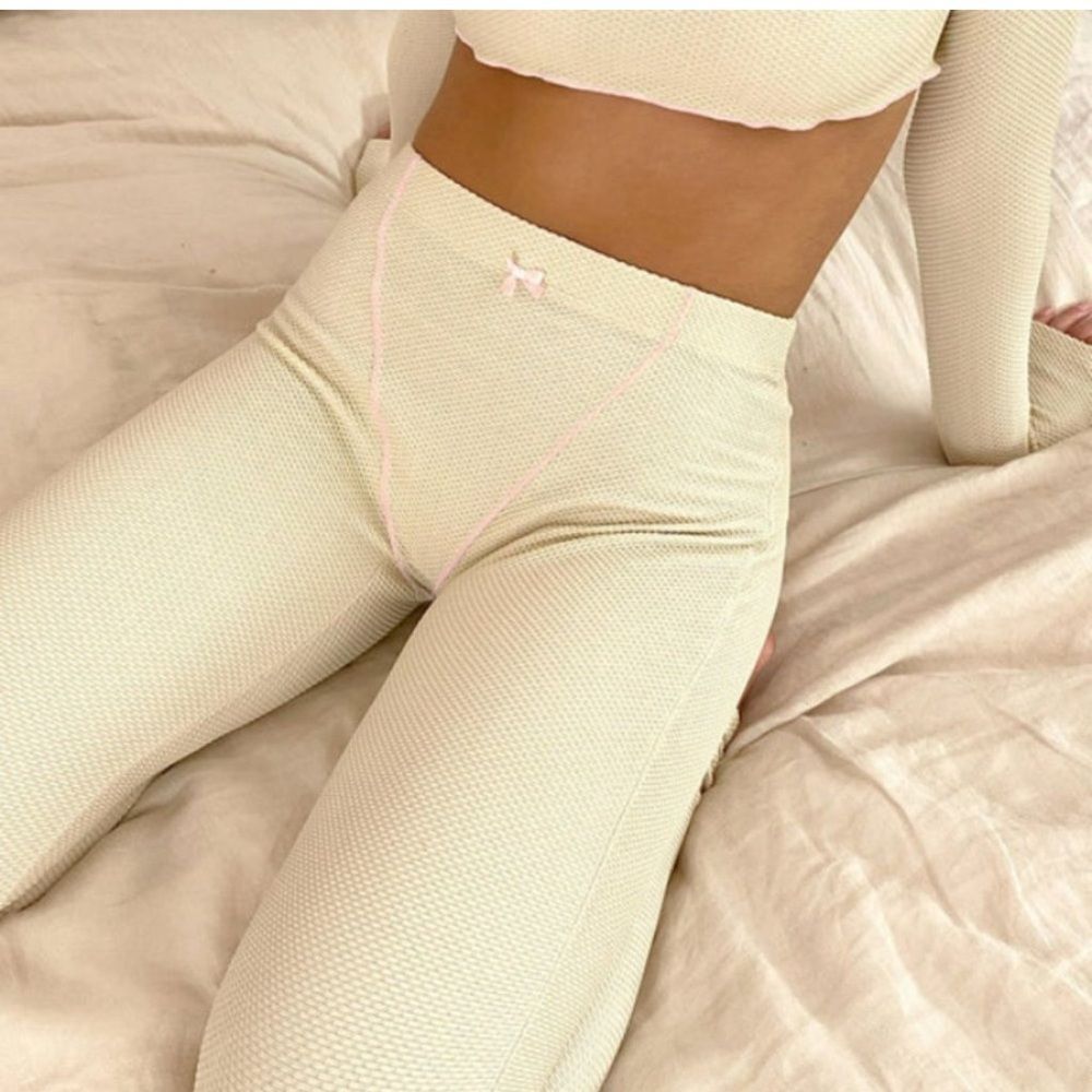 FRANKIES BIKINIS NEW ERIN WAFFLE LEGGING LARGE